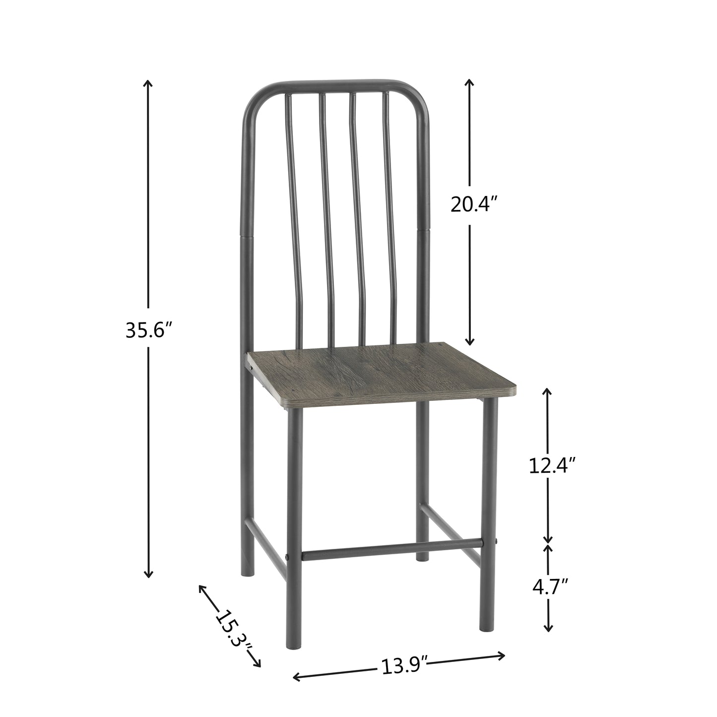 Dining Set for 2, Square Glass Tempered Dining Table with 4 Legs and 2 Metal Chair