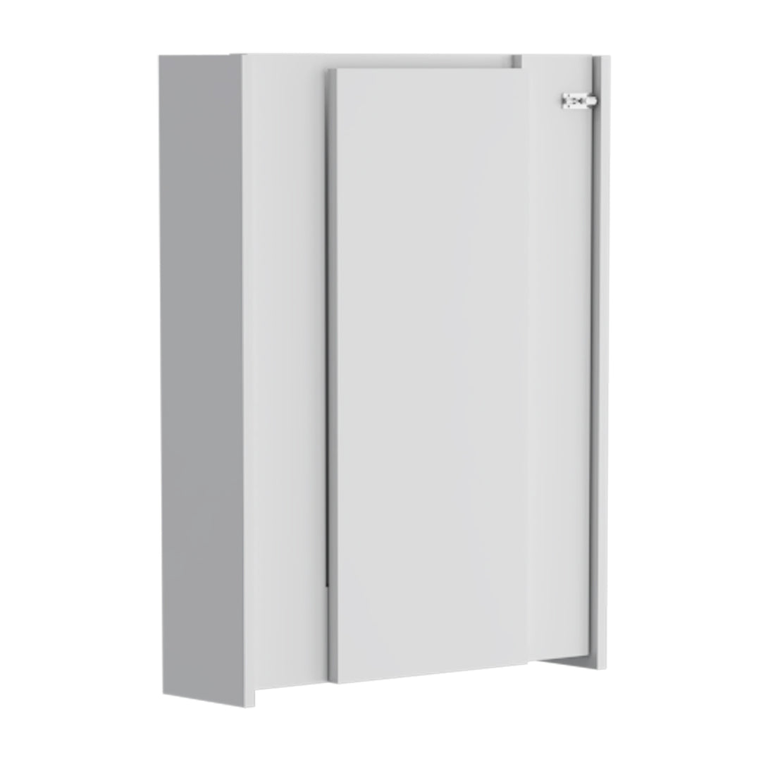 Wall Foldable Table with Multiple Shelves, White