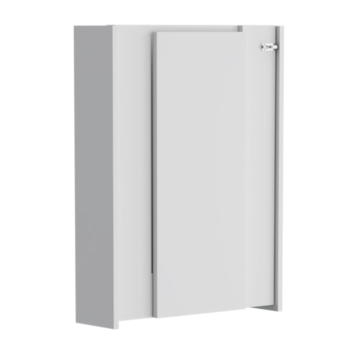 Wall Foldable Table with Multiple Shelves, White