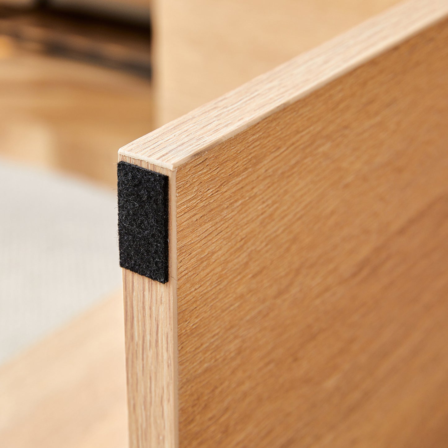 A wood colored coffee table.