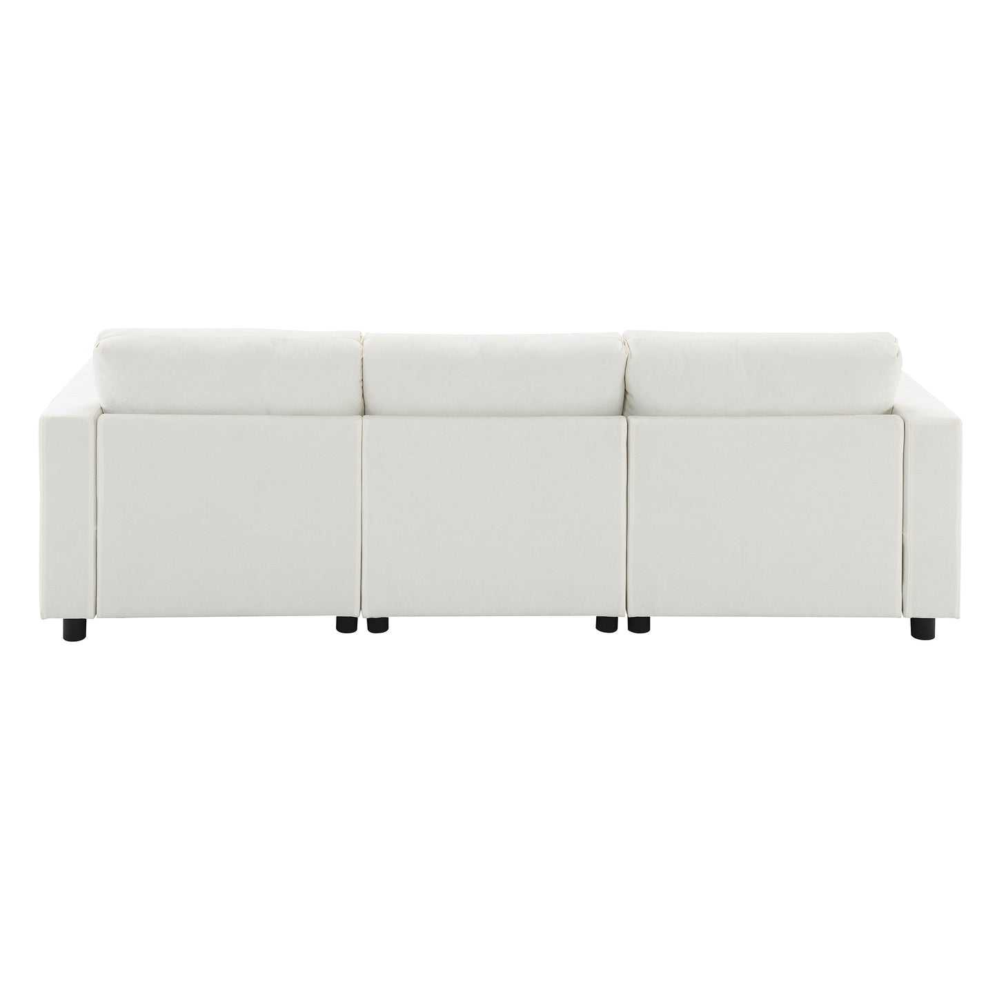 86.5''Chenille Sectional Sofa with Storage Pockets, 5 Seat U Shaped Sleeper Couch Set,2 PIC Free Combination