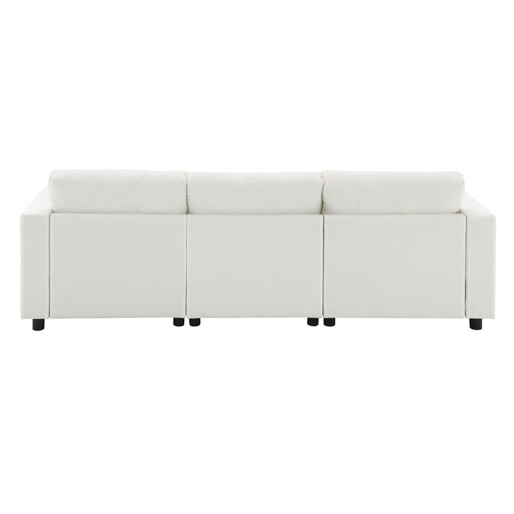 86.5''Chenille Sectional Sofa with Storage Pockets, 5 Seat U Shaped Sleeper Couch Set,2 PIC Free Combination