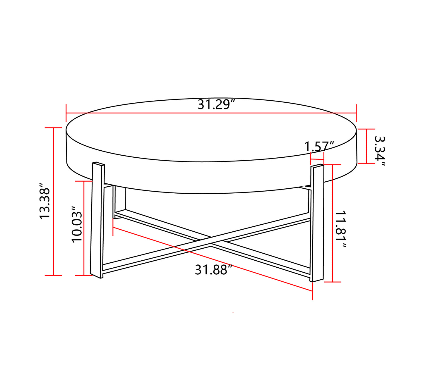 31.29" Round Coffee Table