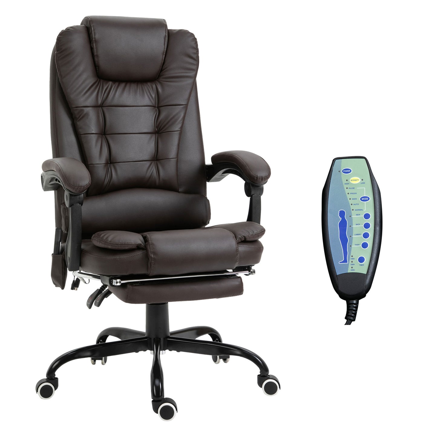 7-Point Vibrating Massage Office Chair, High Back Executive Recliner with Lumbar Support