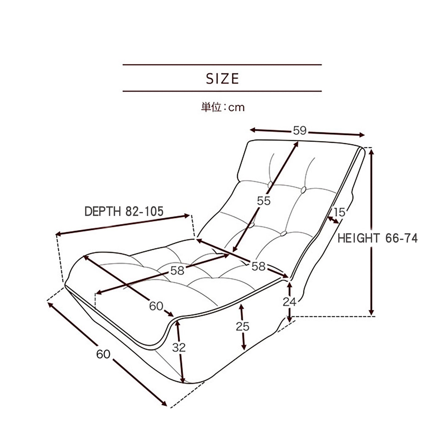 Single sofa reclining chair Japanese chair lazy sofa