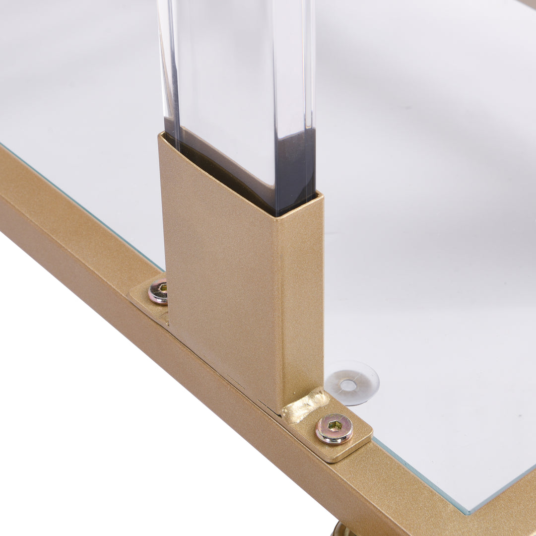 Golden Side Table, Acrylic Sofa Table
