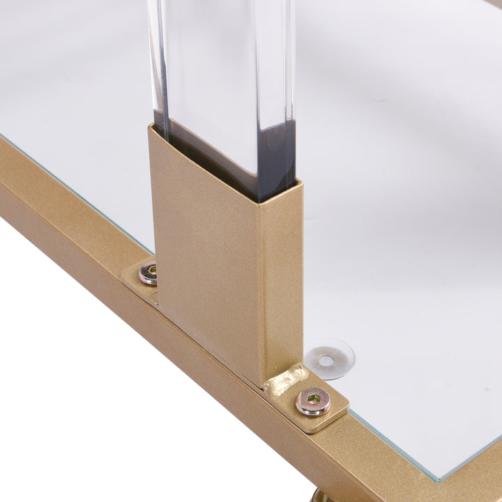 Golden Side Table, Acrylic Sofa Table