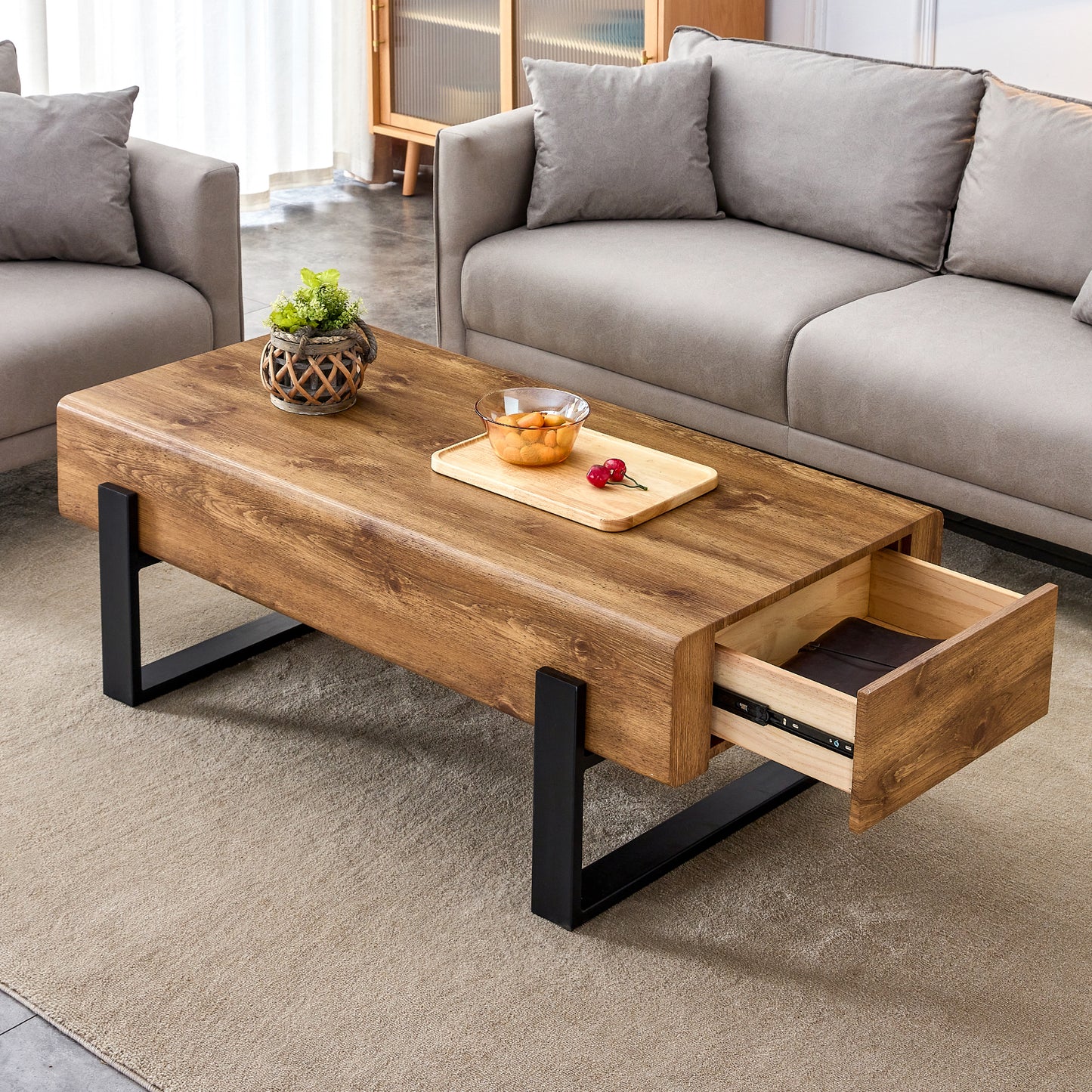 A coffee table made of American vintage MDF material.