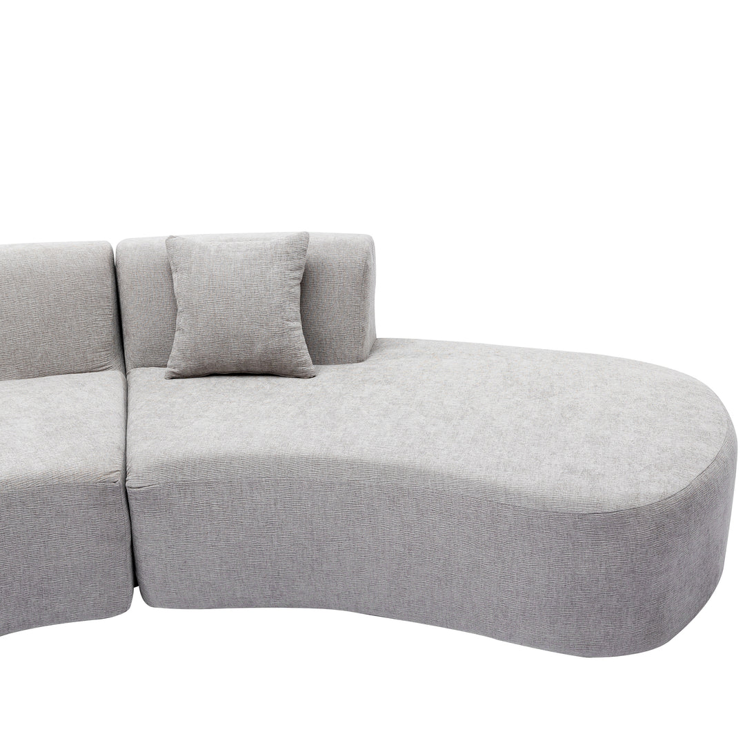 136.6" Stylish Curved sofa Sectional Sofa, Grey