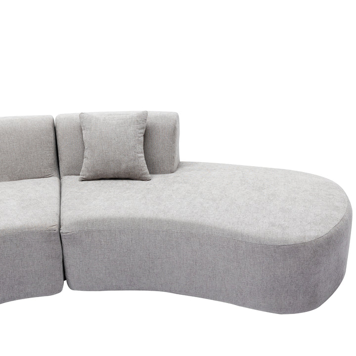 136.6" Stylish Curved sofa Sectional Sofa, Grey