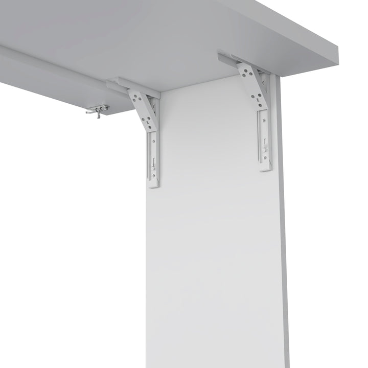 Wall Foldable Table with Multiple Shelves, White