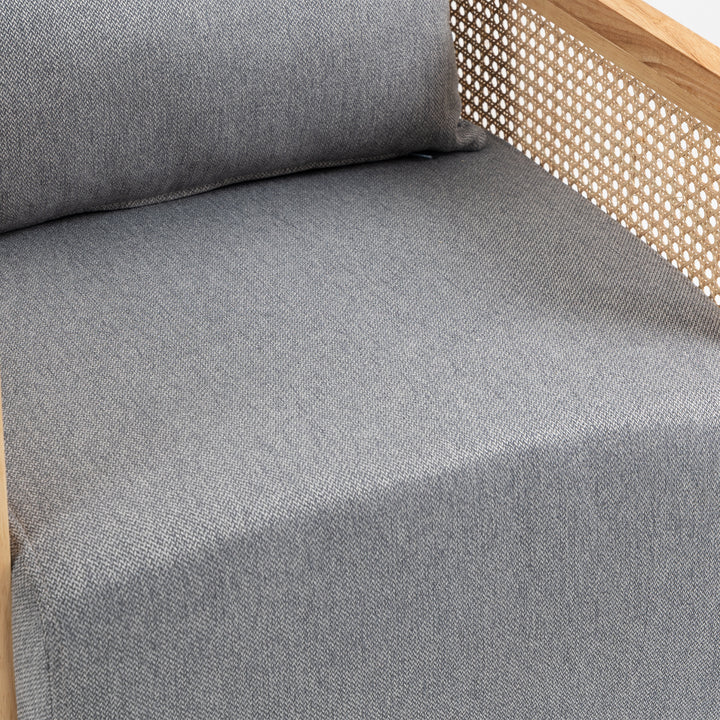 360 Degree Swivel Barrel Club Chair with one pillow,Modern Comfortable Upholstered Accent Chair (Grey linen)