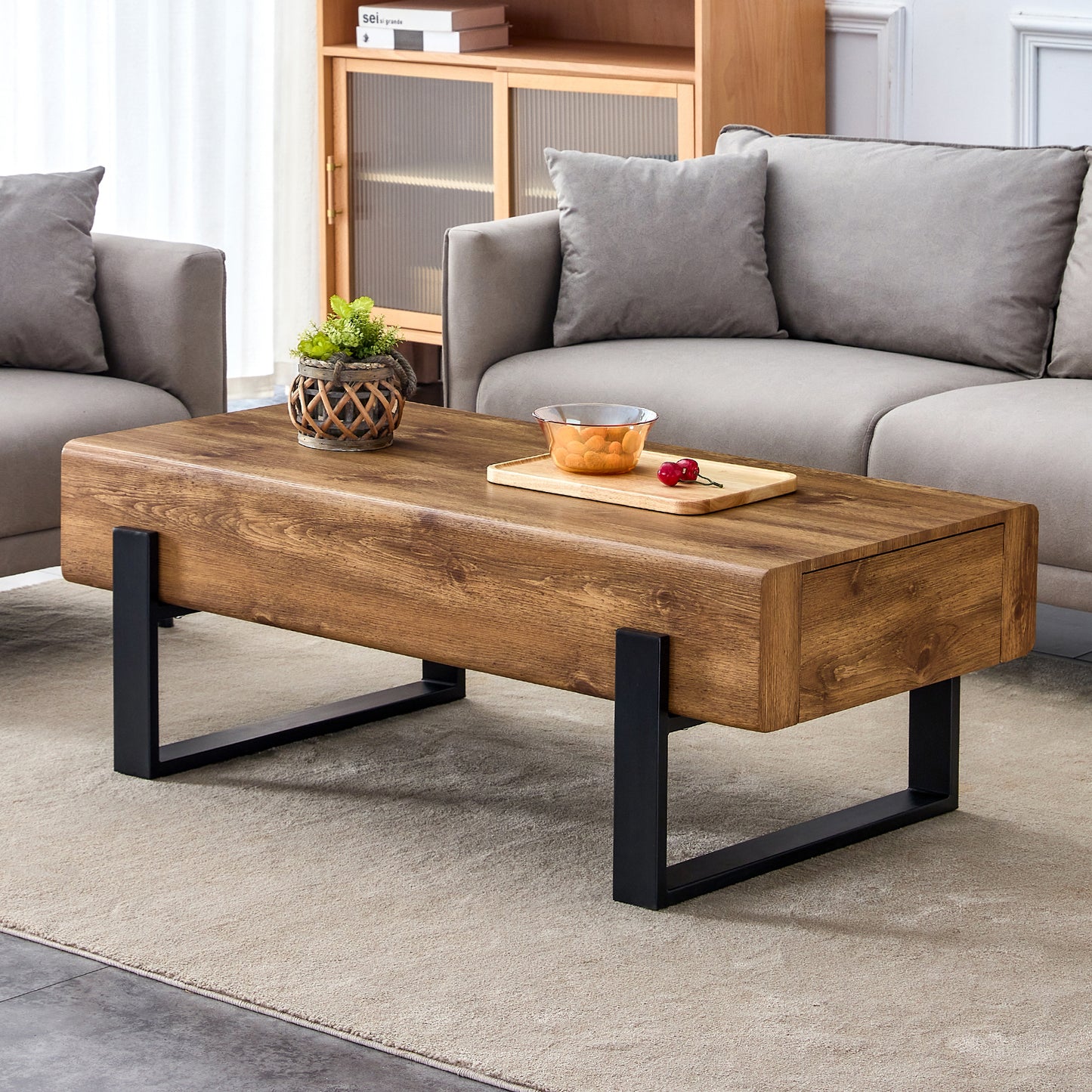 A coffee table made of American vintage MDF material.