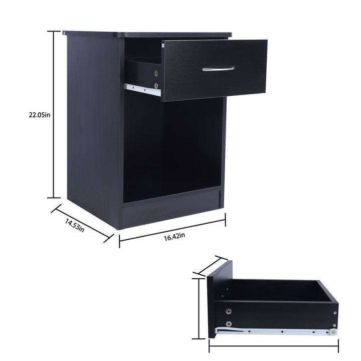 2 pcs of lack nightstand with Drawers(Black)