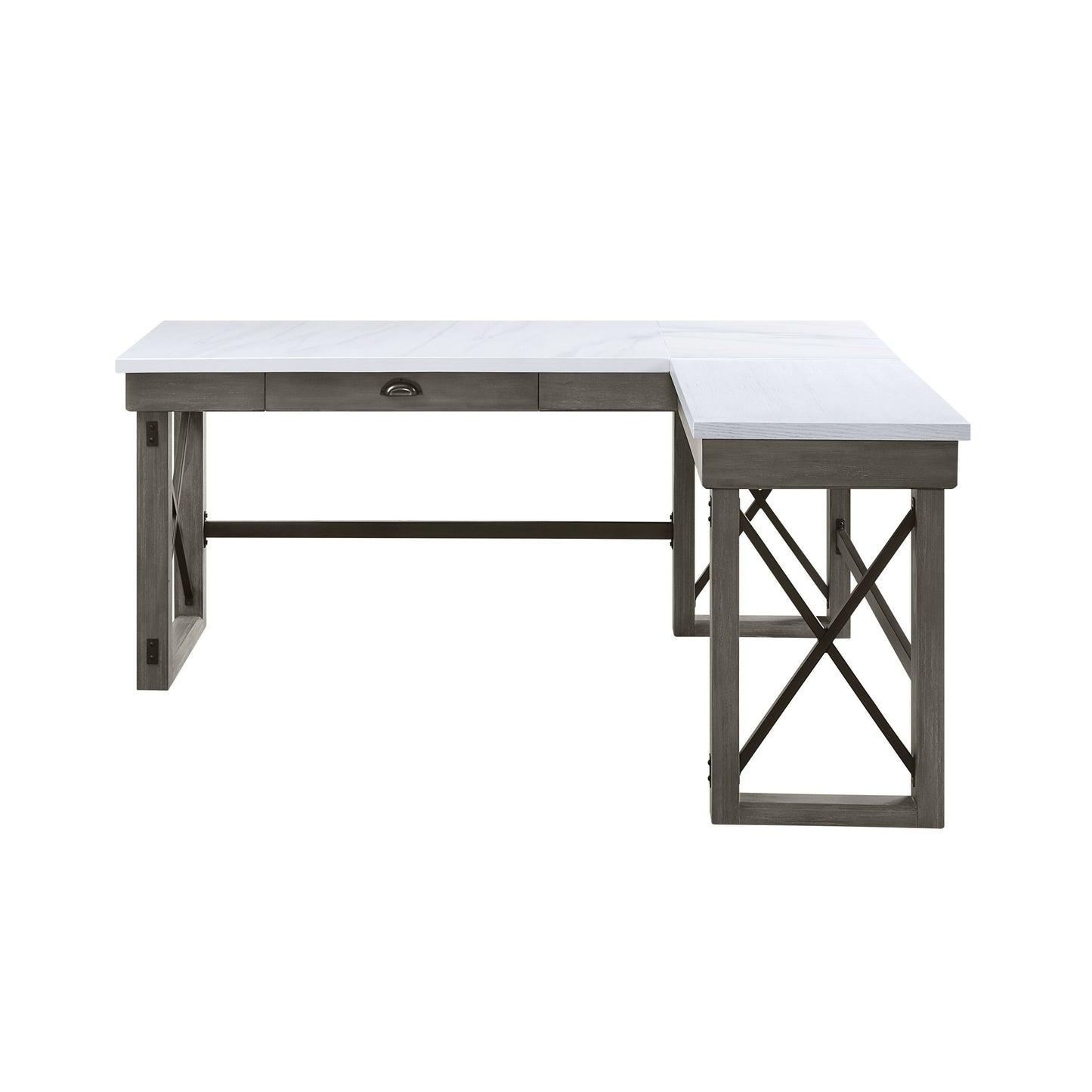 Writing Desk w/Lift Top in Marble Top & Weathered Gray Finish