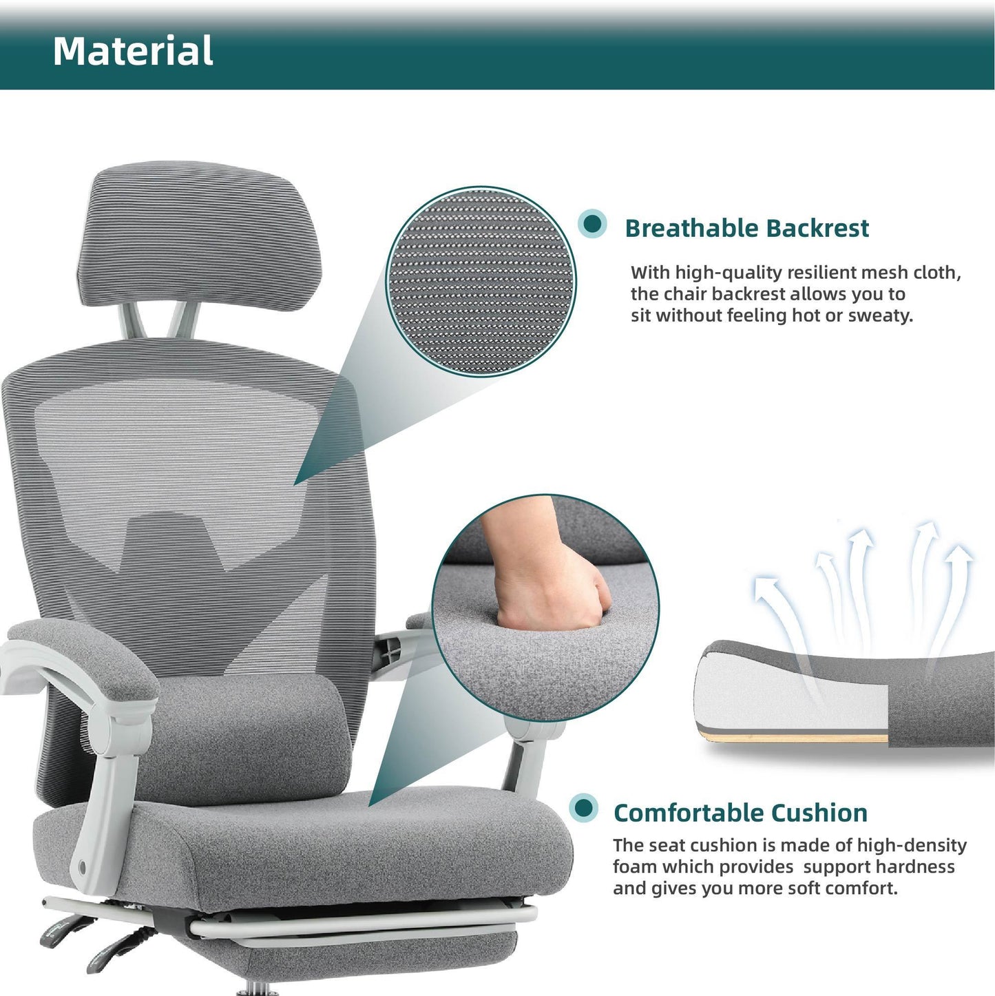 Mesh High Back Ergonomic Office Chair Lumbar Support Pillow Computer Desk Chair