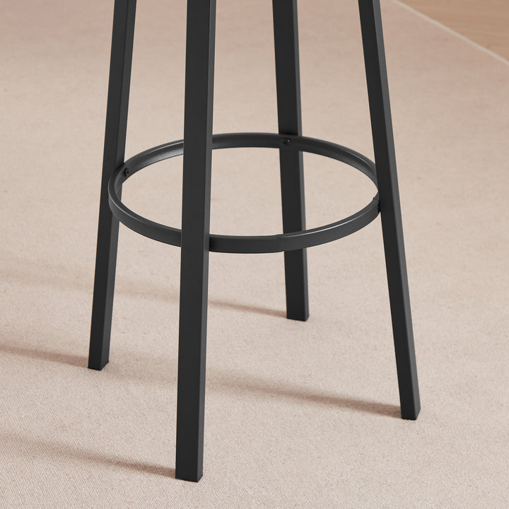 bar stool set of 2 with backrest, industrial style, metal frame