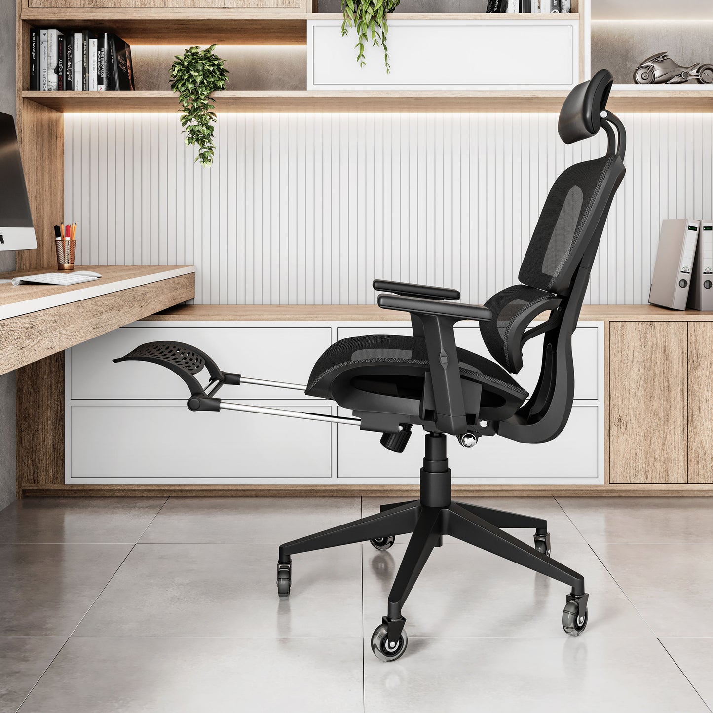 Ultimate Reclining Ergonomic Mesh Office Chair with Lumbar Support and Footrest