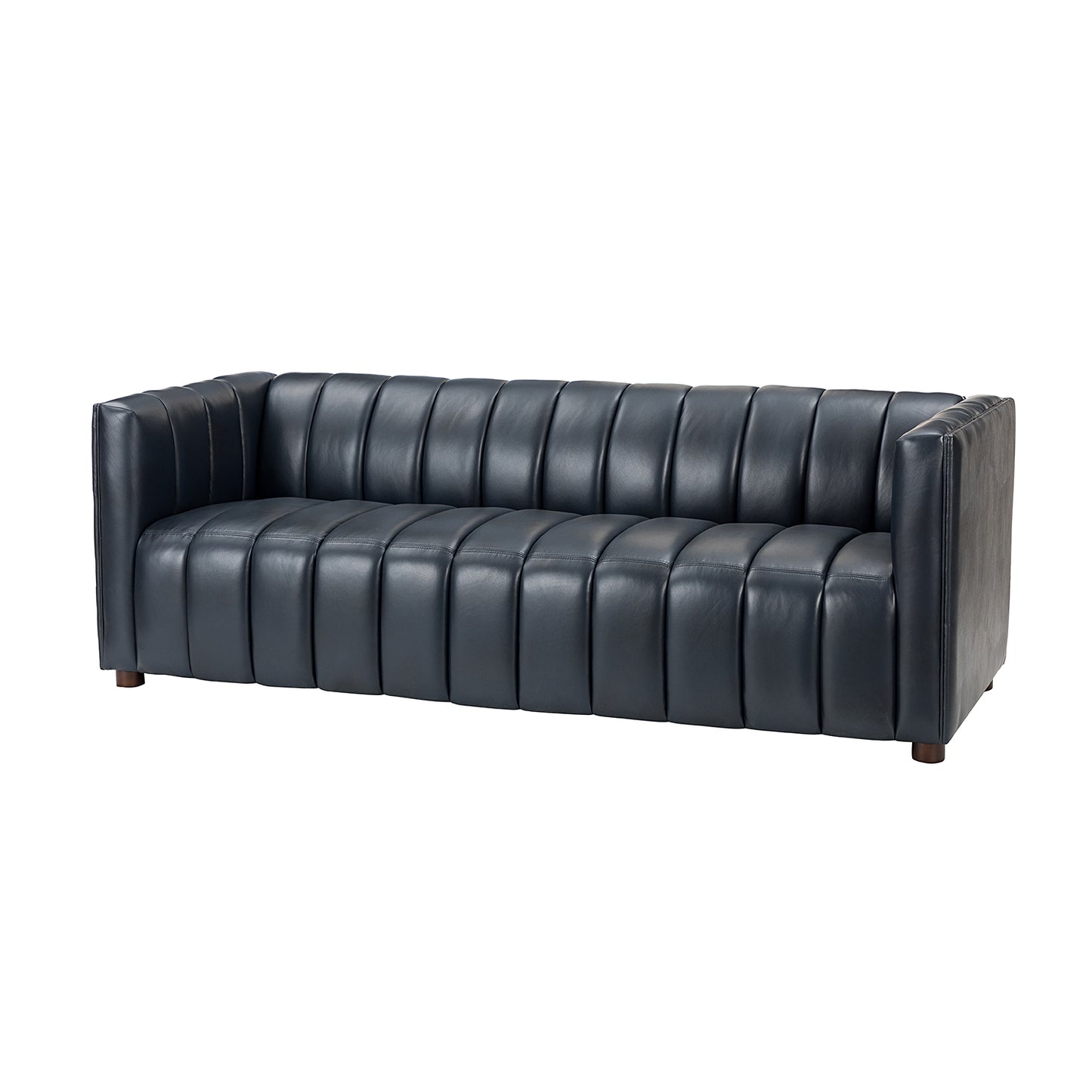 83" Genuine Leather Sofa-NAVY