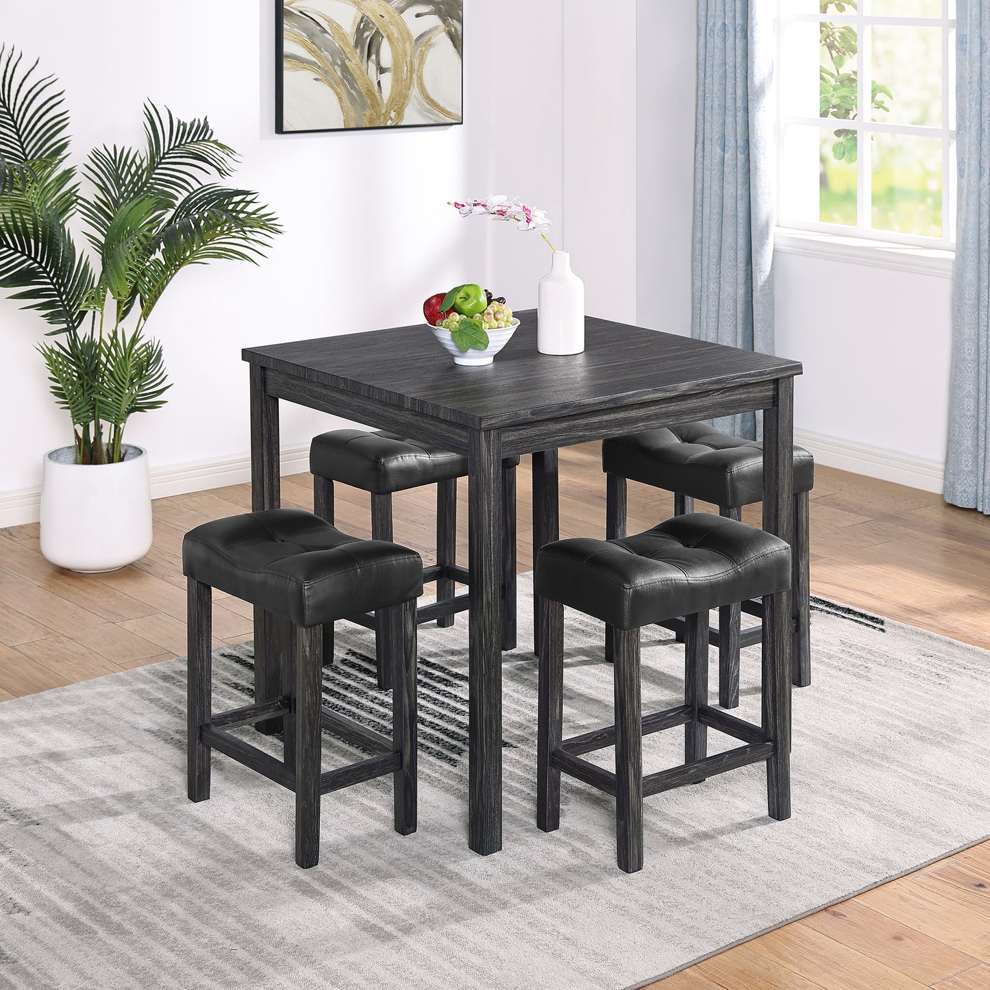 Dining Table, Bar Table and Chairs Set, 5 Piece Dining Table Set