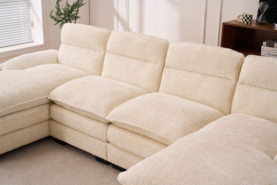 U-shaped sofa, including two single seats and two chaise