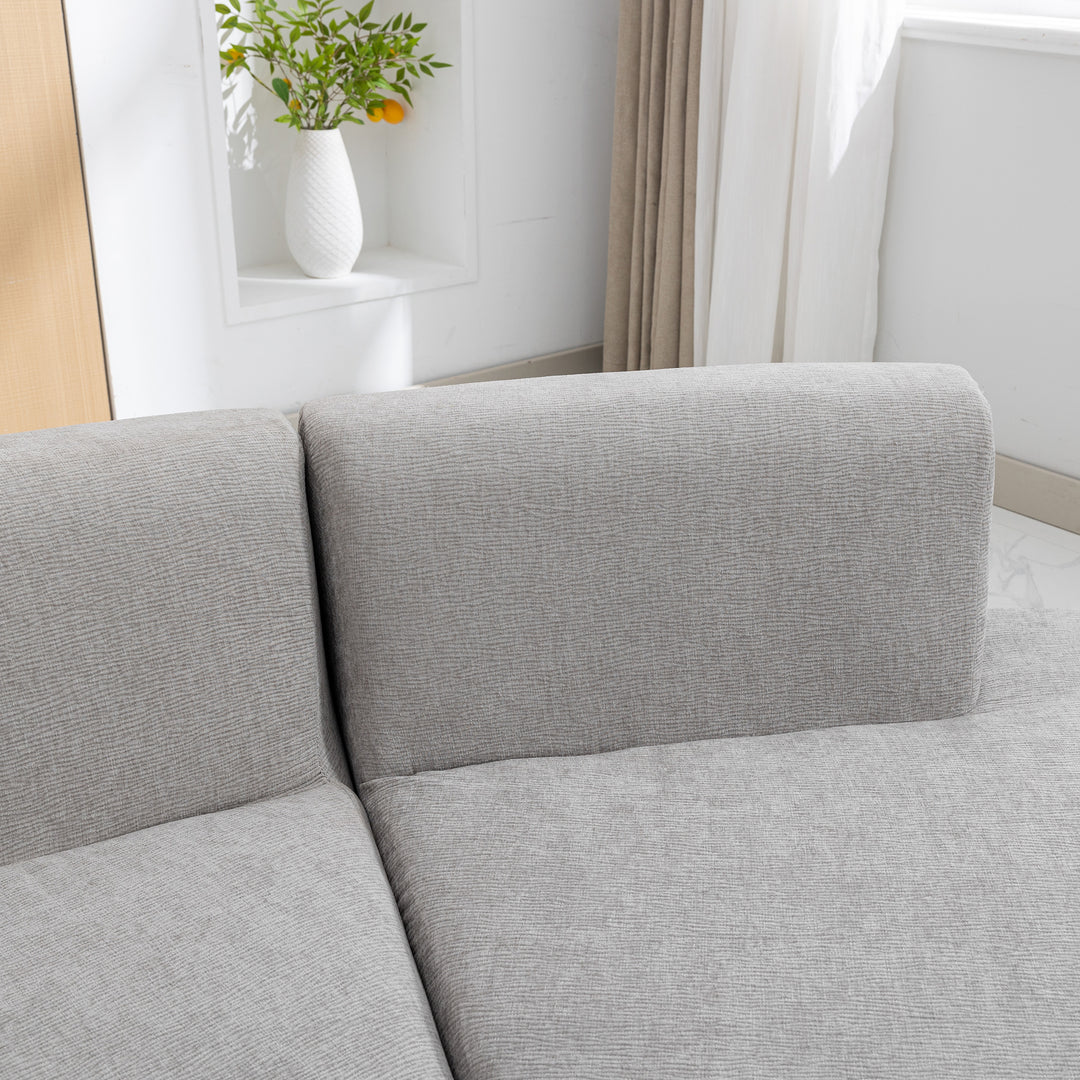 136.6" Stylish Curved sofa Sectional Sofa, Grey