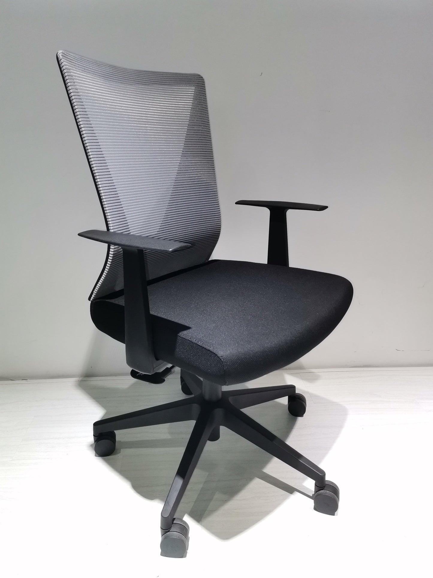 Office Chair Armin, Nylon Base Black, Fixed Armrest, Black Wengue/ Smoke Finish