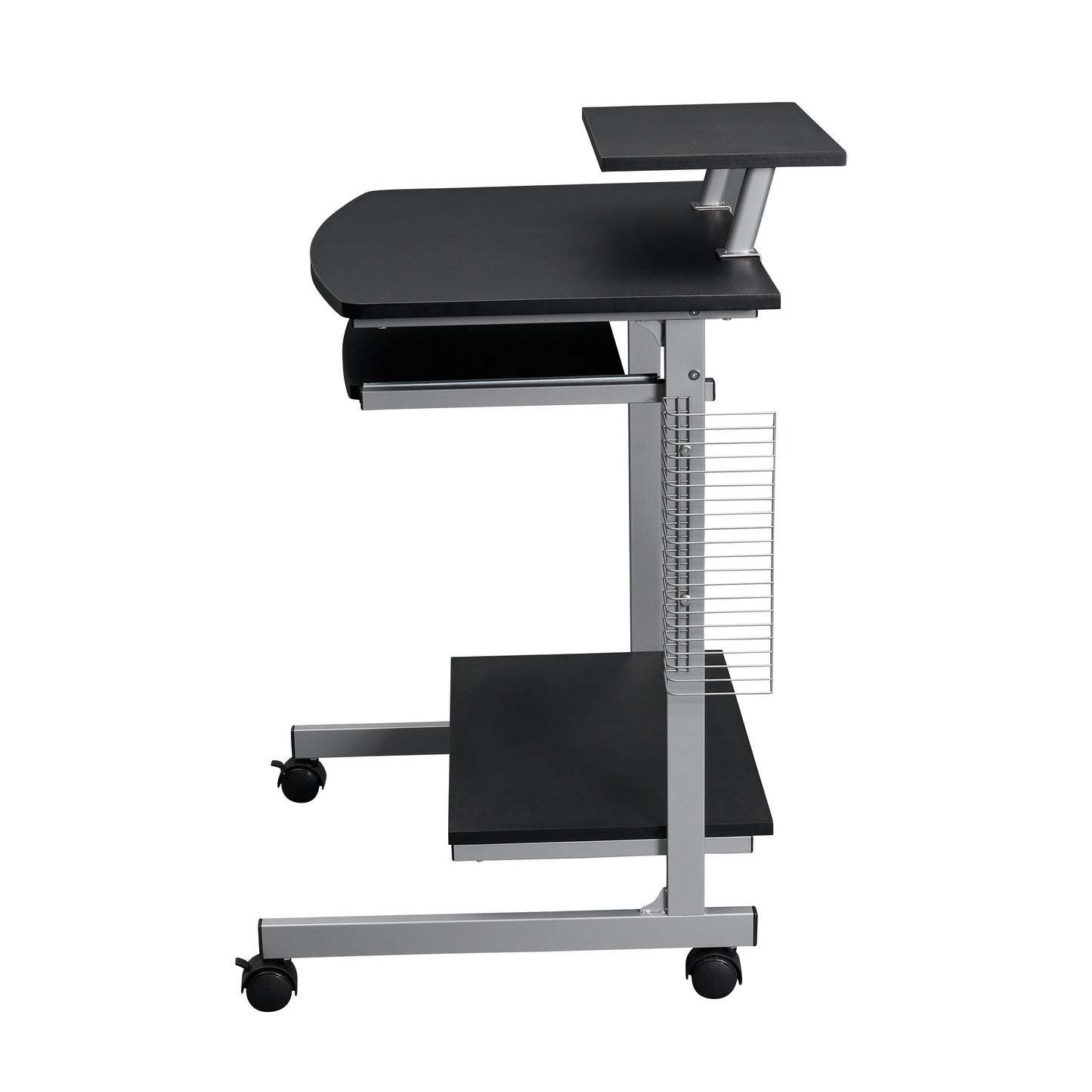 Compact Computer Cart With Storage, Graphite