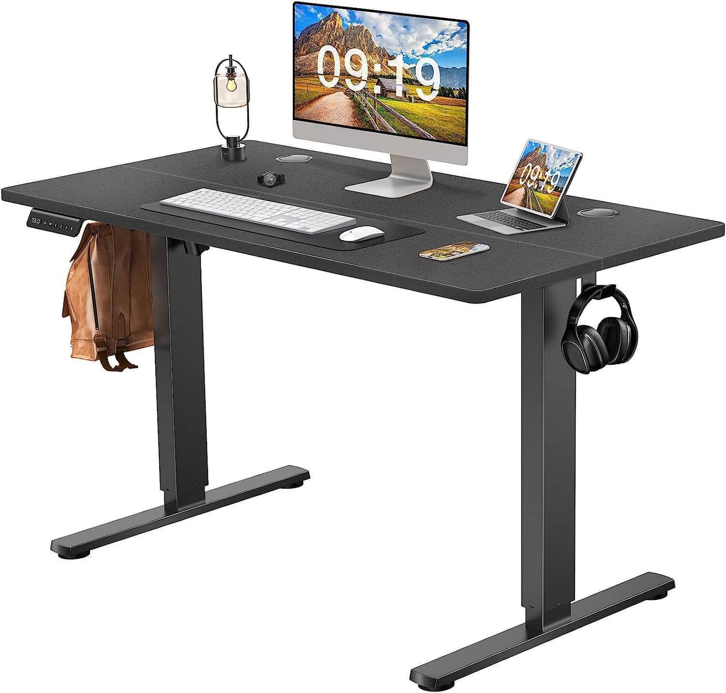 Electric Height Adjustable Standing Desk,Black,48'' x 24"