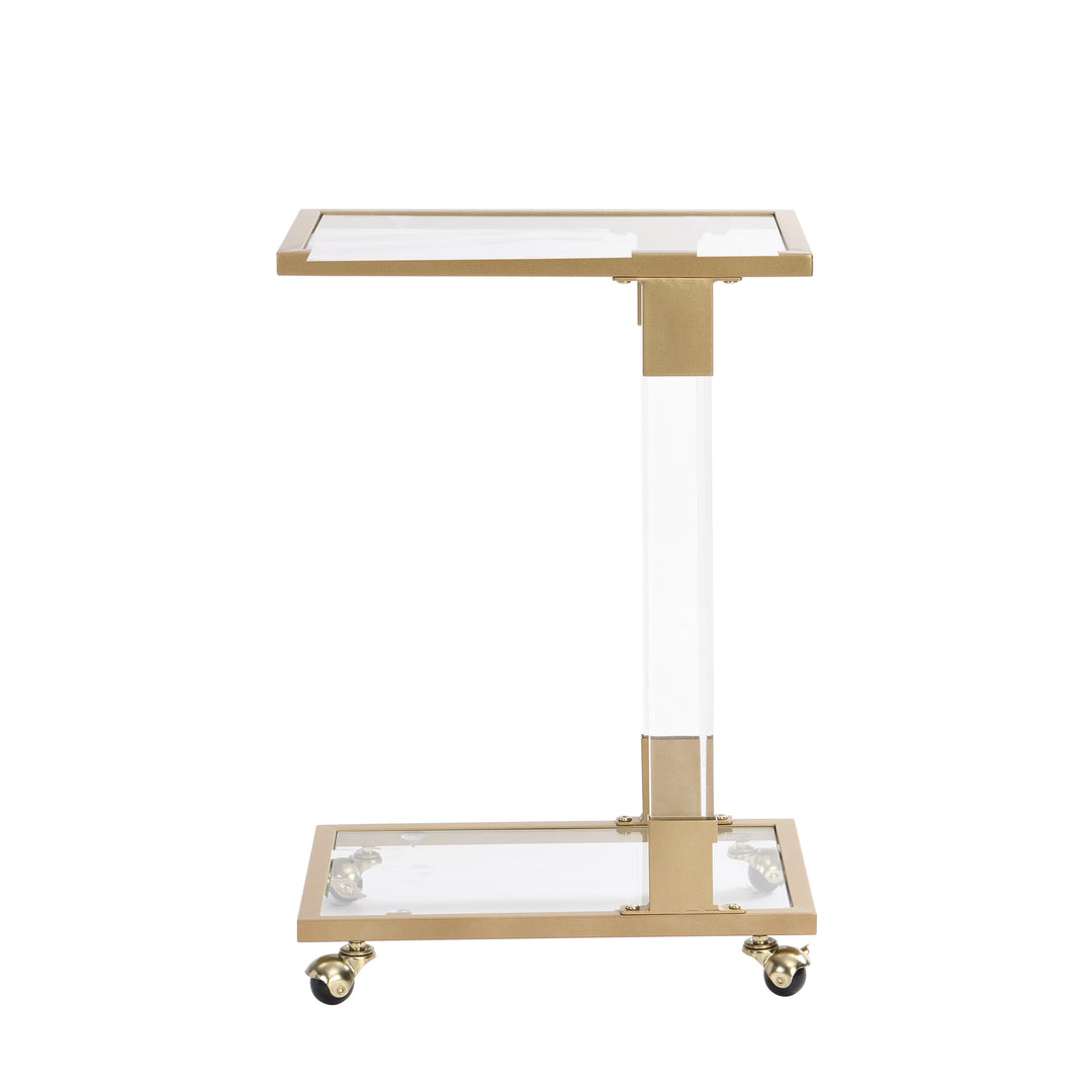 Golden Side Table, Acrylic Sofa Table