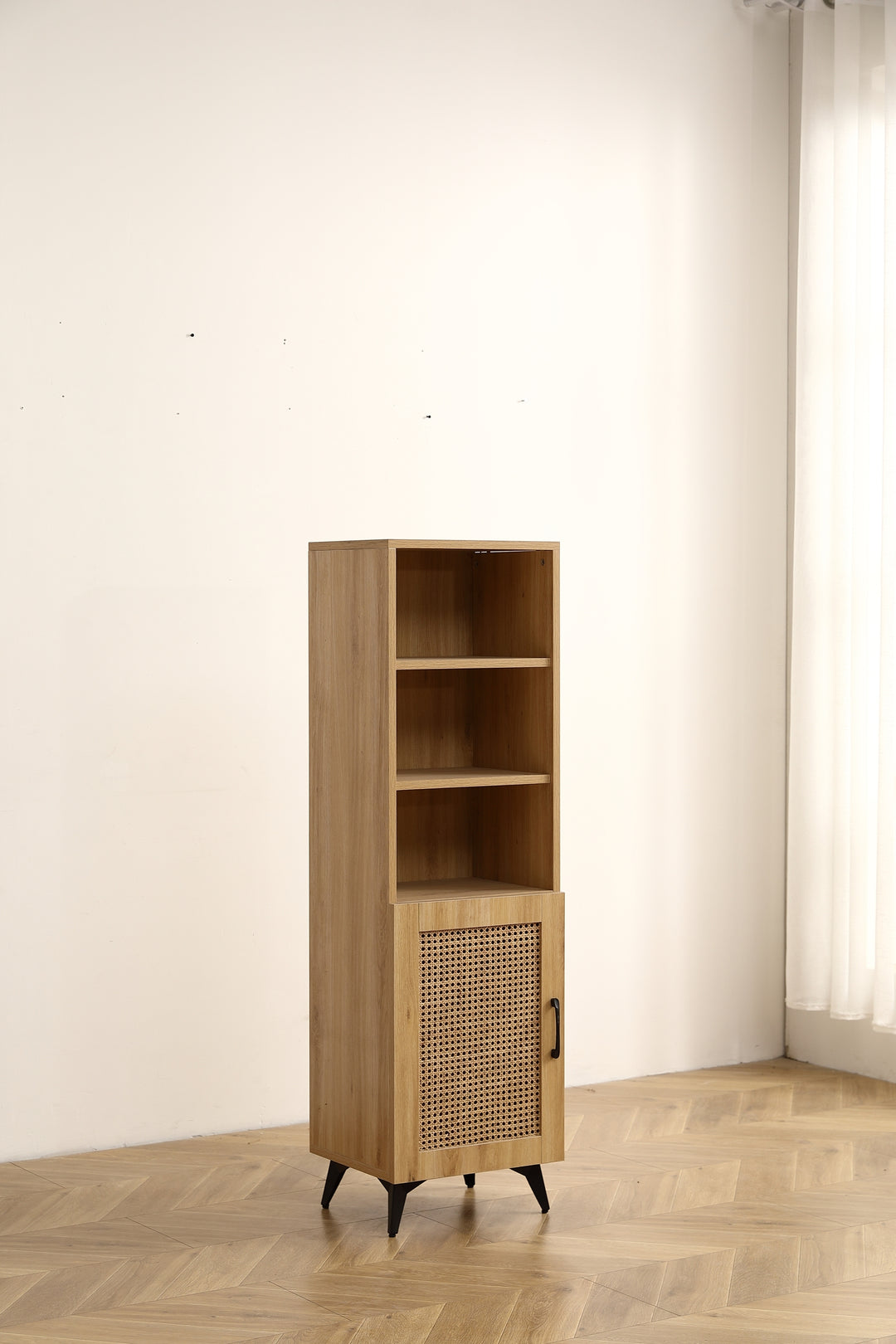 Side Cabinet - Large Storage Space for Living Room or Restaurant.56inch  burlywood.