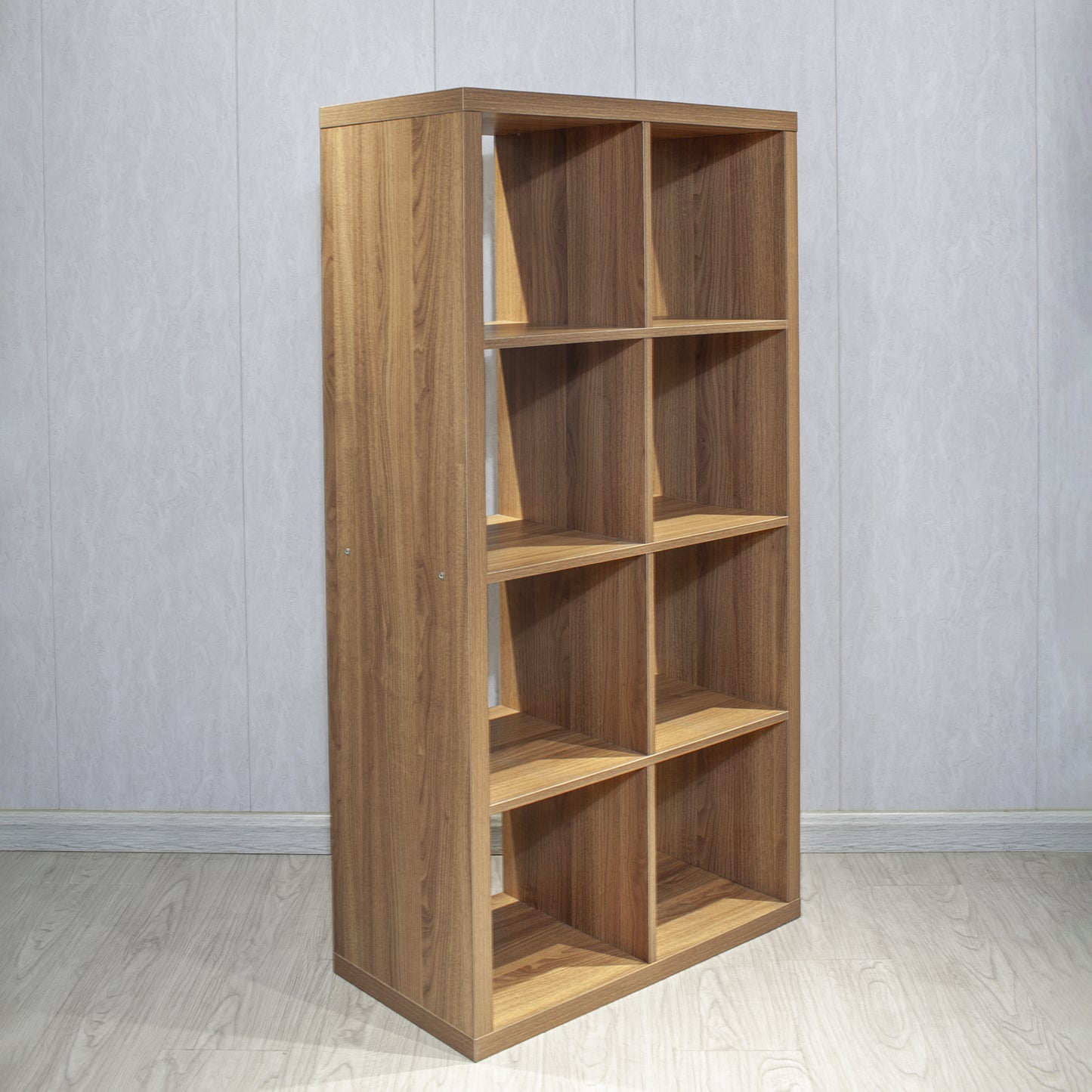 Smart Cube 8-Cube Organizer Storage with Opened Back Shelves,Walnut Color