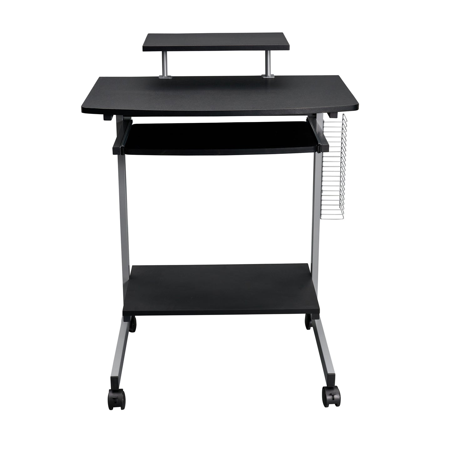 Compact Computer Cart With Storage, Graphite