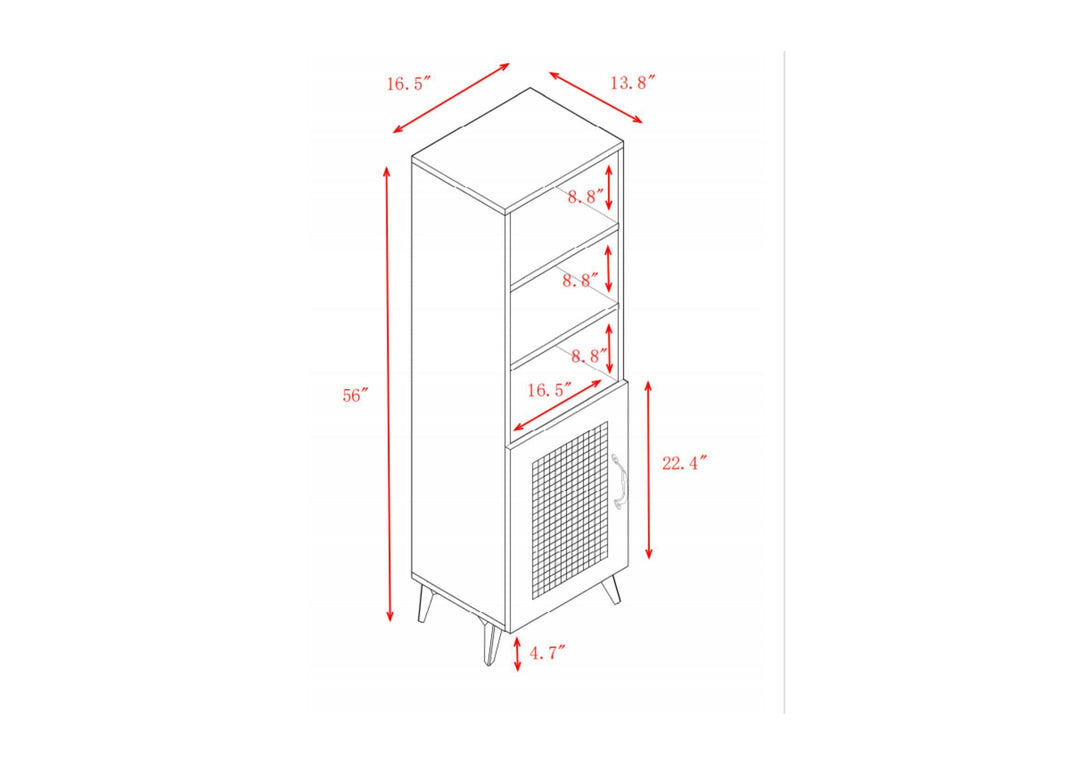 Side Cabinet - Large Storage Space for Living Room or Restaurant.56inch  burlywood.