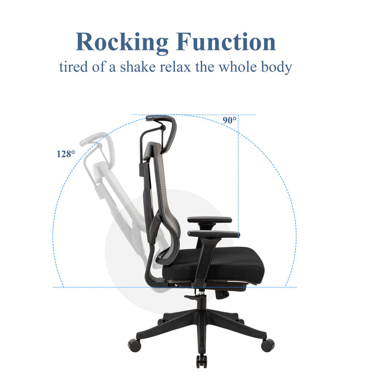 Excustive office chair with headrest and 2D armrest