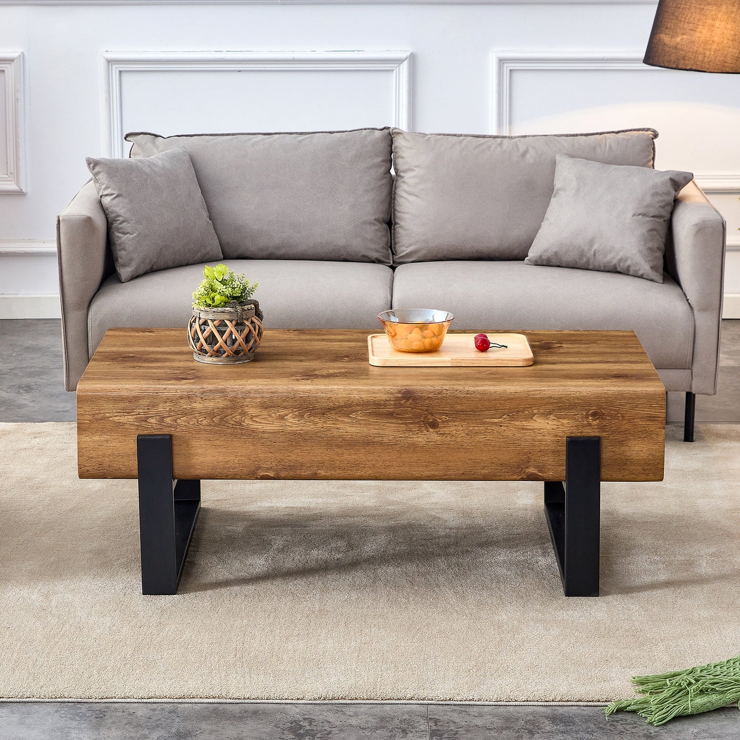 A coffee table made of American vintage MDF material.