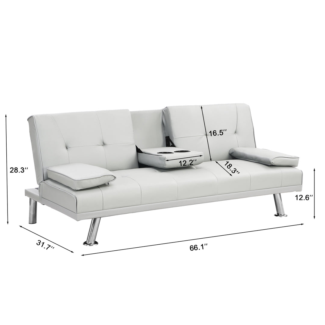 Sofa Bed with Armrest two holders WOOD FRAME