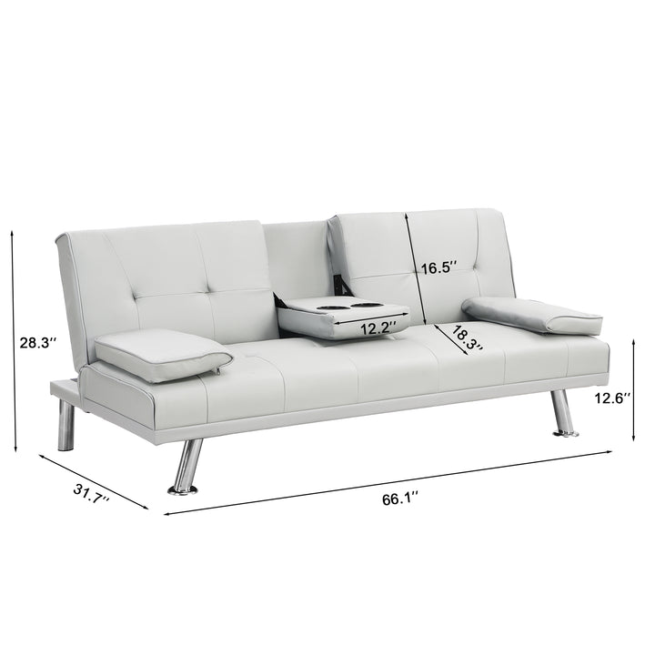 Sofa Bed with Armrest two holders WOOD FRAME