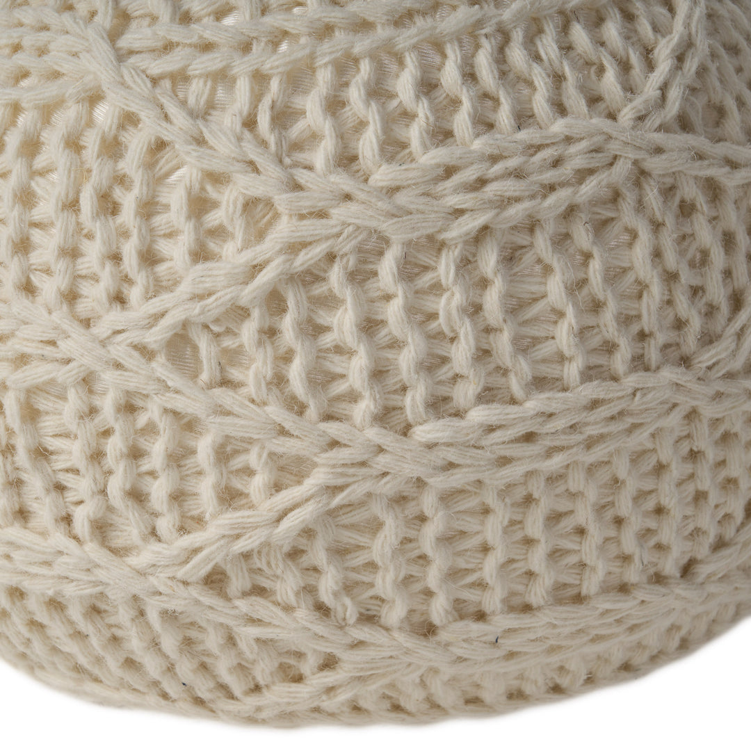 Knitted Wool 20 x 20 Round Pouf