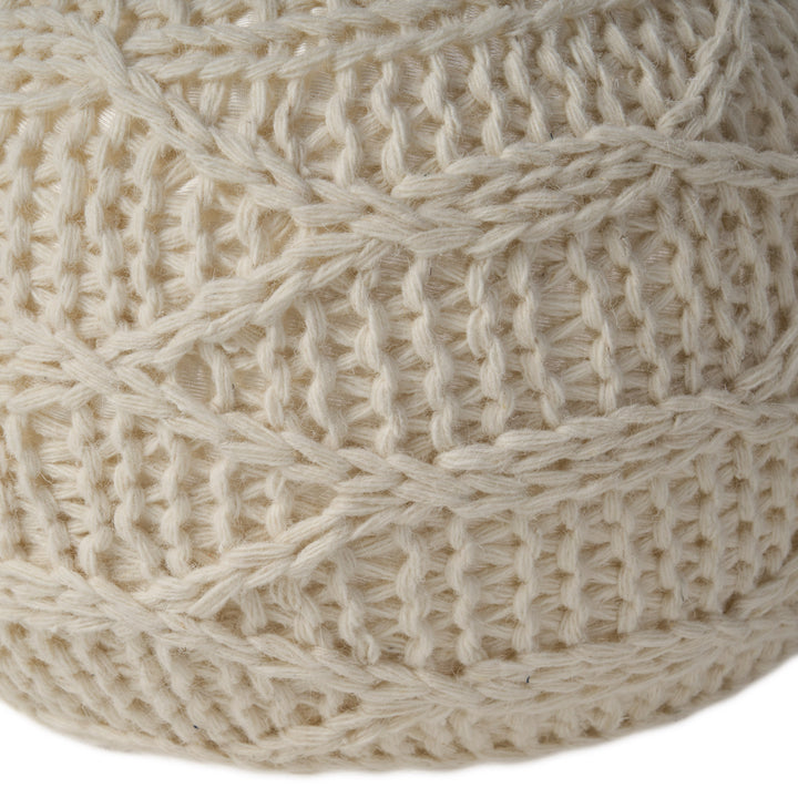 Knitted Wool 20 x 20 Round Pouf