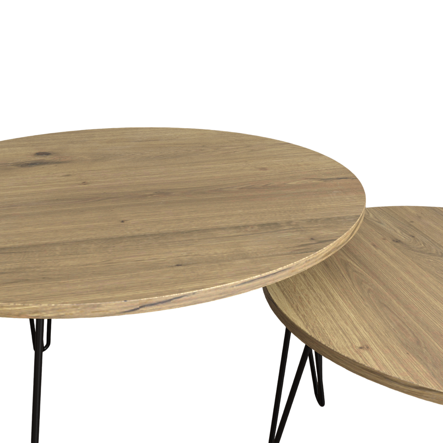 27.56'' Round Nesting Coffee Table Set of 2, Brown