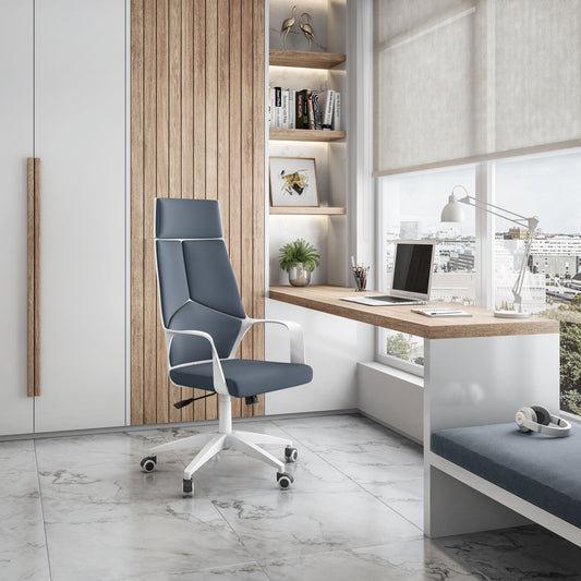 Modern Studio Office Chair, Grey/White