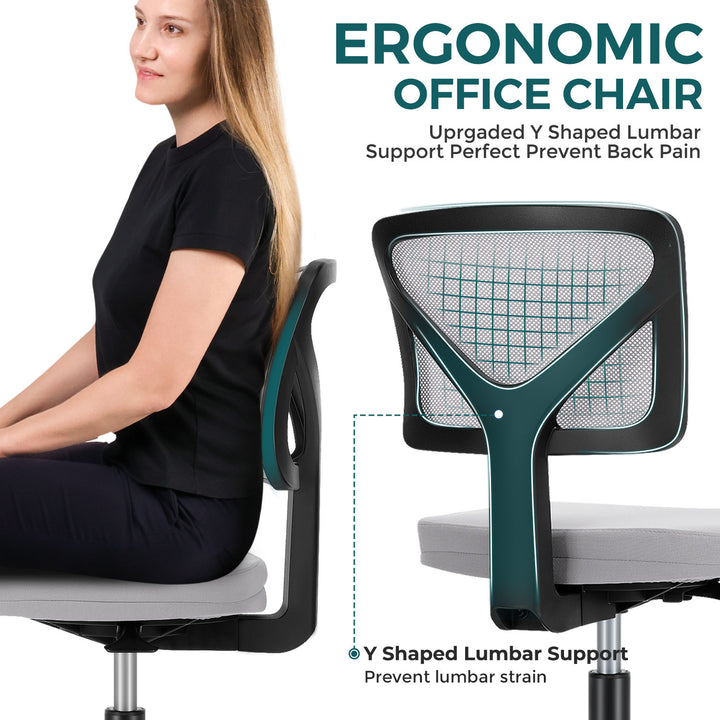 Desk Chair Small Home Office Chair with Lumbar Support
