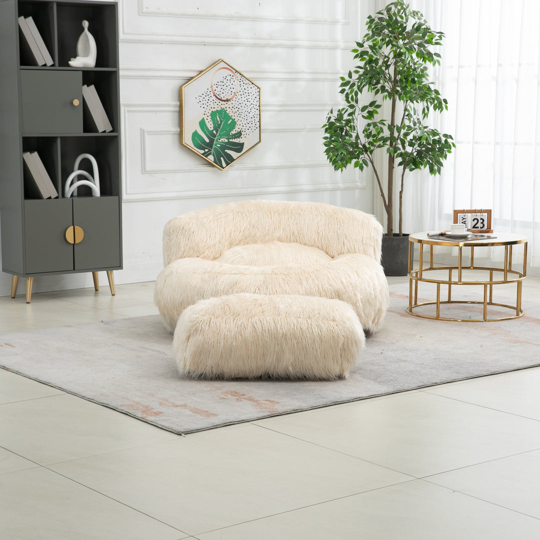 Bean Bag Chair, Floor Sofa with Handle,Accent Sofa Chair with Ottoma