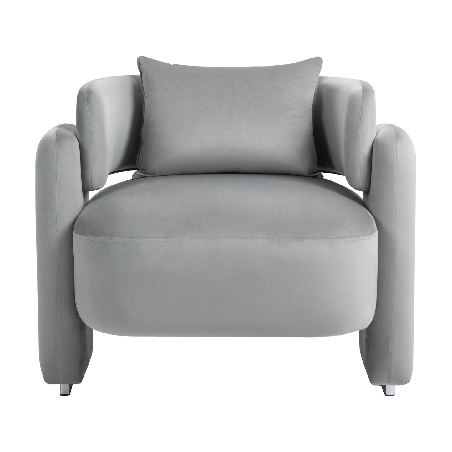 Modern design velvet lounge chair,single sofa with pillows (GREY)