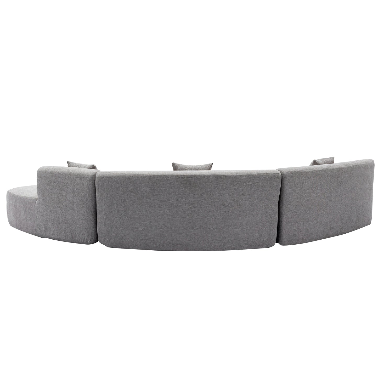 136.6" Stylish Curved sofa Sectional Sofa, Grey