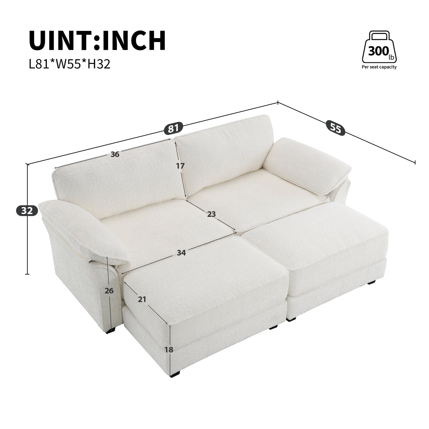 Combination Modular Convertible Sectional Sofa Bed Set