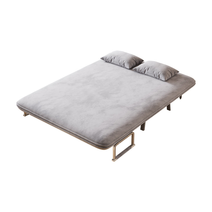 55″ Convertible Chair Bed, Tri-Fold Sofa Bed with Adjustable Backrest & Pillow