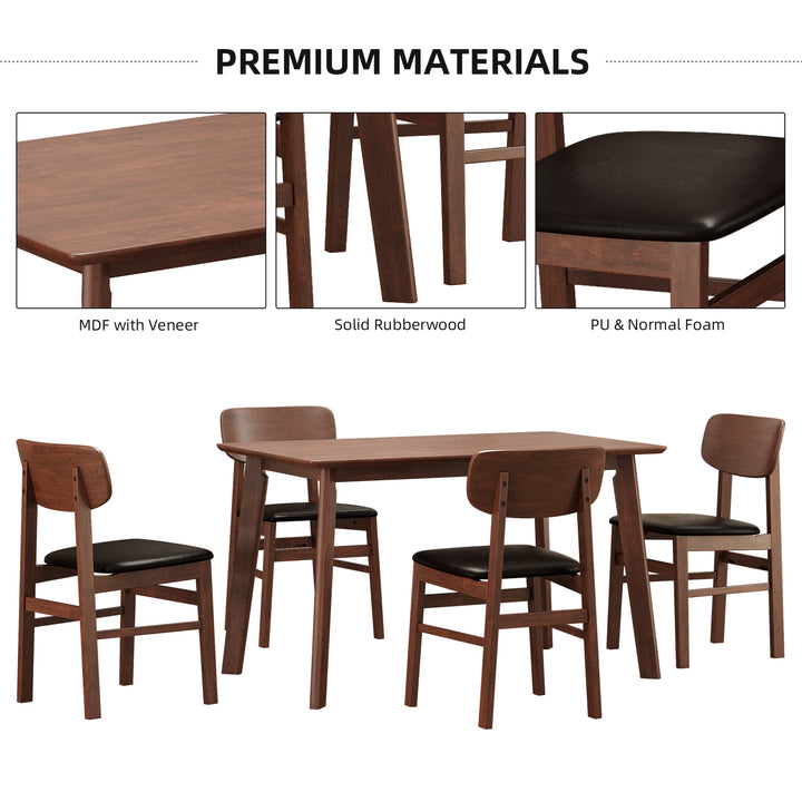 5 Pieces Dining Table Set 1 Dining Table and 4 Chairs