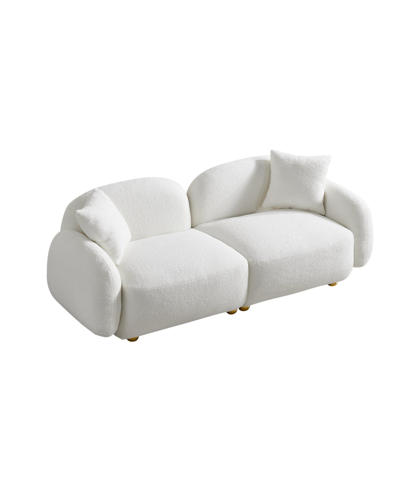 77.95" Cozy Teddy Fabric Sofa